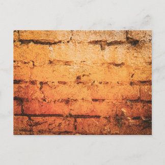 Verweerde Oranje Bakstenen Muur Briefkaart
