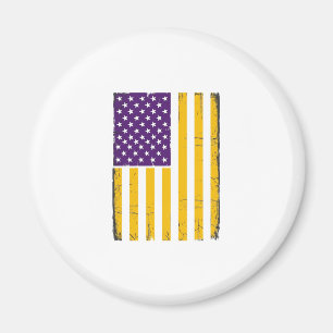 Verweerde paarse en gouden Amerikaanse vlag vector Magneet