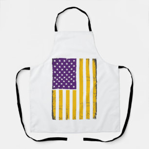 Verweerde paarse en gouden Amerikaanse vlag vector Schort