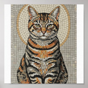 Verweerde Tabby Cat Mozaïek Poster