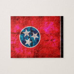 Verweerde vintage vlag van Tennessee Legpuzzel