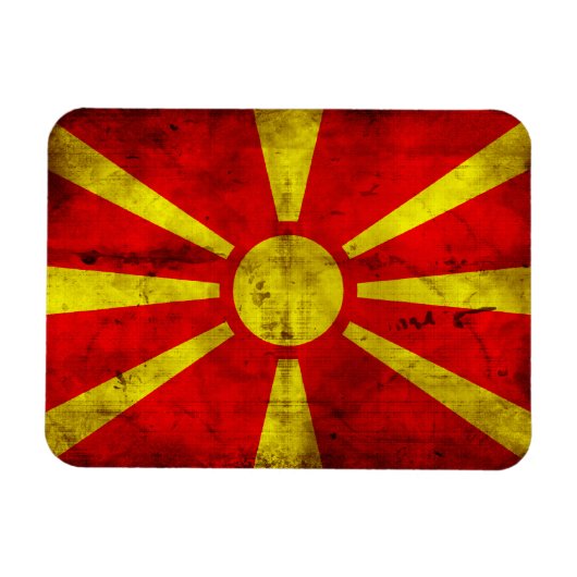 Verweerde vlag van Macedonië Magneet (Horizontaal)