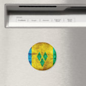 Verweerde vlag van Saint Vincent Magneet (Insitu (Vaatwasser))