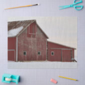 Verweerde Winter Red Barn Tissuepapier (Craft)