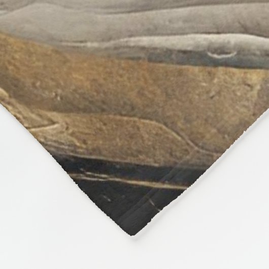 Verweerde zwarte en gouden streep fleece deken (Hoek)