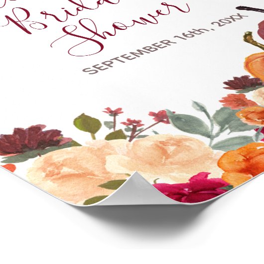 Verwelkoming verbrande oranje Pompoen Bruids Baby Poster (Hoek)