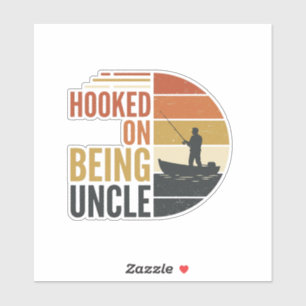 Verwend aan het zijn Oom Vissen Vintage Grafisch_1 Sticker