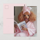 Verwende Poedel Leesdag Briefkaart (Voorkant / Achterkant)