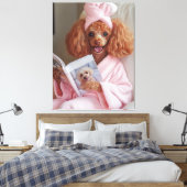 Verwende Poedel Leesdag Canvas Afdruk (Insitu (Slaapkamer))