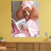 Verwende Poedel Leesdag Canvas Afdruk (Insitu (Woonkamer))