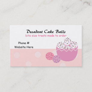 Verwendige cake balls visitekaartje