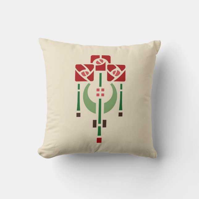 Verwerend Roos Stencil Kussen (Voorkant)