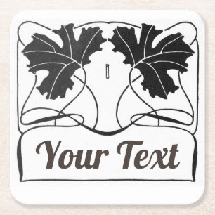 verwerkt product Art nouveau plant Square Vierkante Kartonnen Onderzetter