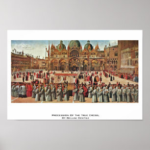 Verwerving van het ware kruis door Bellini Gentile Poster
