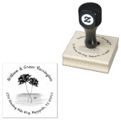 Verweven palmbomen retour adres Rubber stempel (Gestempeld)