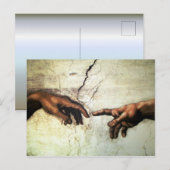 Verwezenlijking van Adam - Handen Michelangelo Briefkaart (Voorkant / Achterkant)