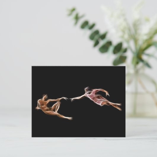 Verwezenlijking van Adam Michelangelo Fractal Briefkaart (Staand voorkant)