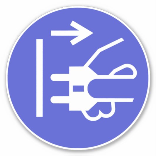 Verwijder het etiket van de hoofdstekker sticker (Voorkant)