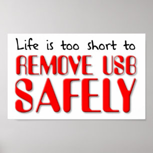 Verwijder USB Onveilig Grappige Poster