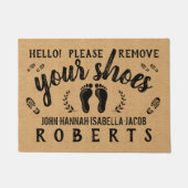 Verwijder uw schoenen in uw eigen park, op maat. deurmat (Voorkant)