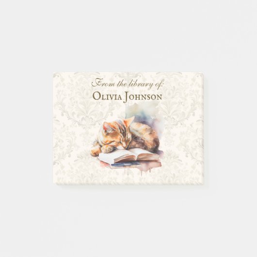 Verwijderbare Custom Bookplate Pad Cat Post-it® Notes (Voorkant)