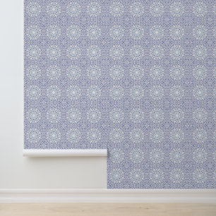 Verwijderbare Peel Stick Blauw Wit geometrische ci Behang