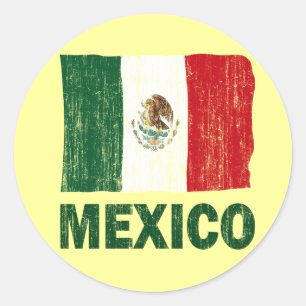 VERWIJDERDE STIJLMEXICO-VLAG RONDE STICKER