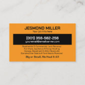 Verwijdering en vervoer van afval visitekaartje (Achterkant)