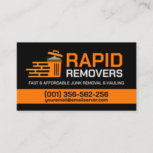 Verwijdering en vervoer van afval visitekaartje (Voorkant)