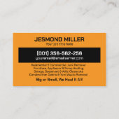 Verwijdering en vervoer van afval visitekaartje (Achterkant)