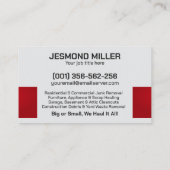 Verwijdering en vervoer van afval visitekaartje (Achterkant)