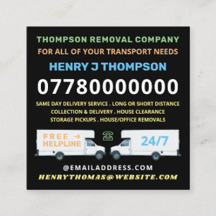 Verwijderingsbedrijf Mini Adverteren Vierkante Visitekaartje