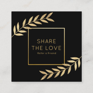 Verwijs een Friend Gold Foil Leaf Reference Salon Vierkante Visitekaartje