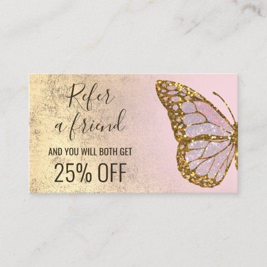 Verwijs een vriend Butterfly logo Visitekaartje (Voorkant)