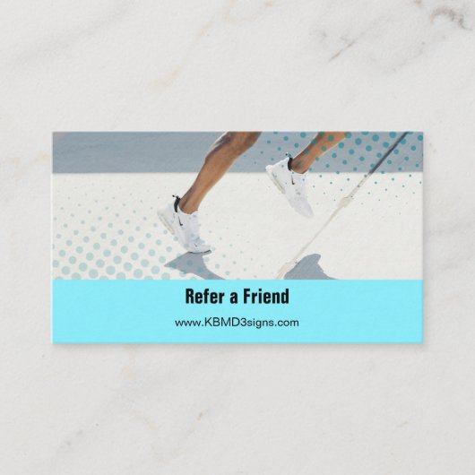 Verwijs een vriend Just Results Personal Trainer Aanbevelingskaartje (Voorkant)