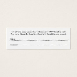 Verwijs een vriend met logo mini visitekaartjes