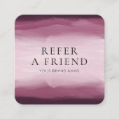 Verwijs een vriend Rode Waterverf Schoonheidssalon Aanbevelingskaartje (Voorkant)