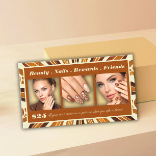 Verwijs een vriend rustieke chique foto collage ve visitekaartje