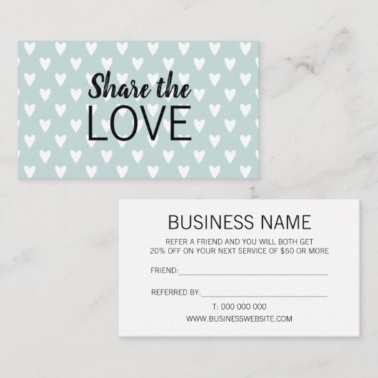 Verwijs een vriend trendy modern visitekaartje (Voorkant / Achterkant)