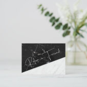 Verwijs naar een Friend Black White Marble Busines Aanbevelingskaartje (Staand voorkant)