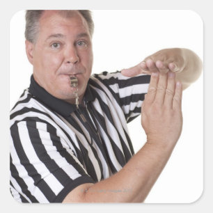 Verwijs naar Time-out-signaal en fluitsignaal Vierkante Sticker