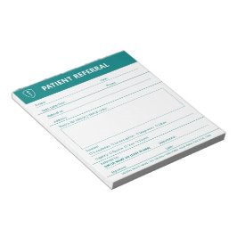 Verwijsformulier voor artsen | Bewerkbaar teal med Notitieblok