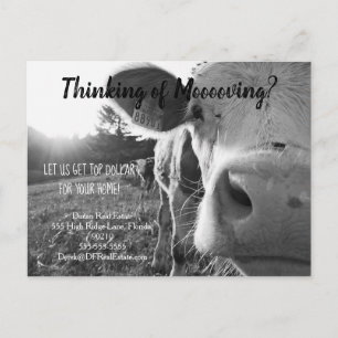Verwijzing boerderij koe onroerend goed marketing  briefkaart