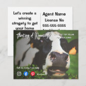 Verwijzing boerderij koe onroerend goed marketing  briefkaart (Voorkant / Achterkant)