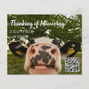 Verwijzing boerderij koe onroerend goed marketing  flyer