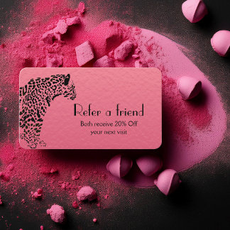 Verwijzing naar Elegant Pink en Black Jaguar Visitekaartje