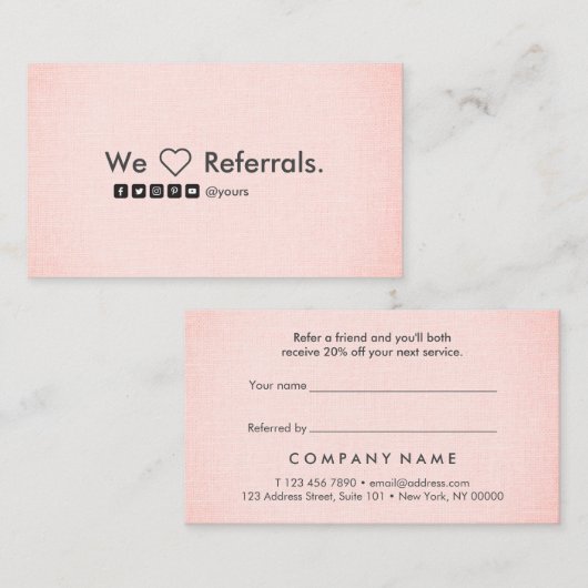 Verwijzing naar links met handmatige, minimale han visitekaartje (Voorkant / Achterkant)