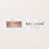 Verwijzing naar modern roos gouden tipografiemarme visitekaartjes (Binnenkant ongevouwen)