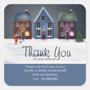 Verwijzing onroerend goed Hartelijk dank jullie ri Vierkante Sticker