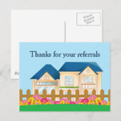 Verwijzing van onroerend goed Bedankt Blue House T Briefkaart (Voorkant / Achterkant)